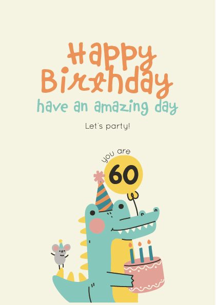 Happy 60th Birthday Crocodile and Mouse